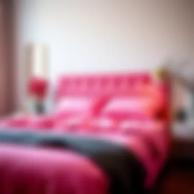 Vibrant hot pink fitted sheets on a neatly made bed