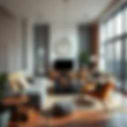 Cozy living room with modern furniture