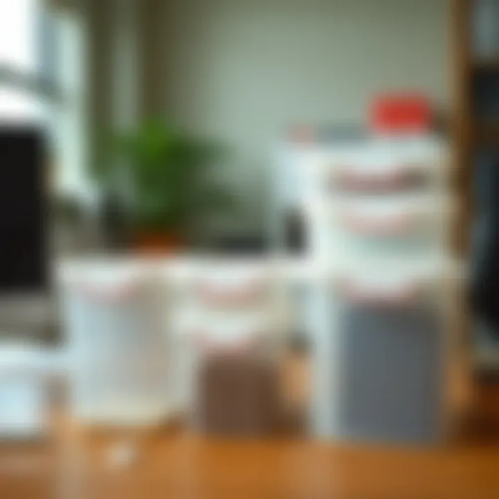 Rubbermaid locking containers used in an office setting