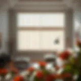 Elegant One-Inch Blinds in Modern Living Room Elegant one-inch blinds in a modern living room setting.