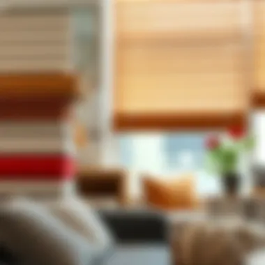 Various materials used in one-inch blinds displayed together.