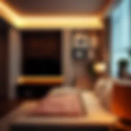 Elegant indoor LED strip lighting accentuating modern decor