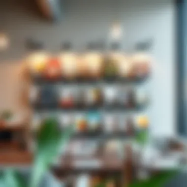 Creative installation of magazine holders in a commercial space