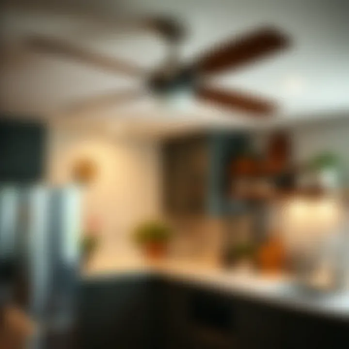 Effortless Installation in Various Settings Installation of a small ceiling fan in a stylish kitchen