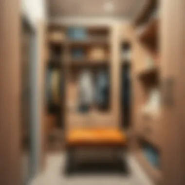Variety of materials used in modern closet design