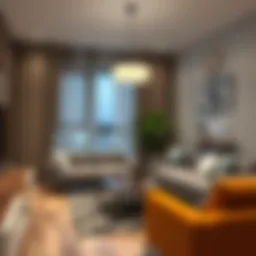 Stylish remote controlled light switch installed in a modern living room