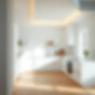 Minimalist Aesthetic in L-Shaped Kitchens Minimalist L-shaped kitchen emphasizing open space and clean lines with modern appliances.