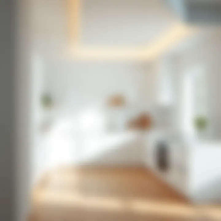 Minimalist Aesthetic in L-Shaped Kitchens Minimalist L-shaped kitchen emphasizing open space and clean lines with modern appliances.