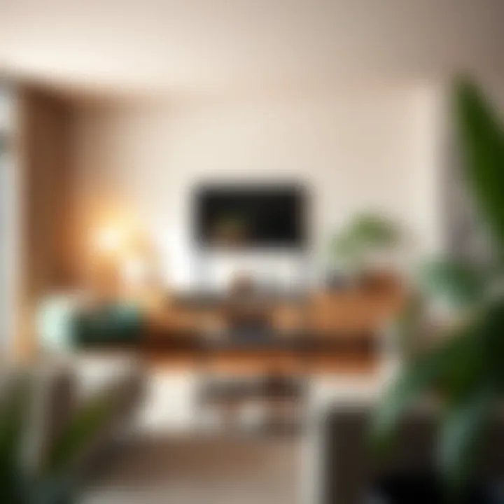 Modern Living Space with a Three-Tier Stand Contemporary three-tier stand enhancing a modern living space