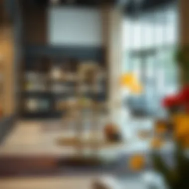 Retail Showcase with a Three-Tier Stand Chic three-tier stand used for retail showcasing products