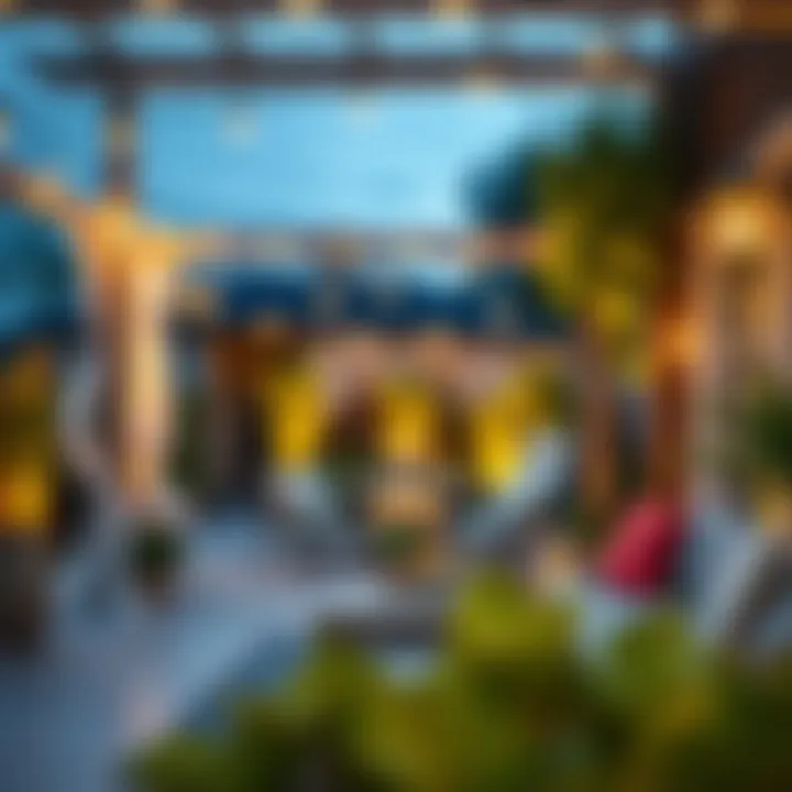 Stylish Outdoor Patio with Eco-friendly LED Lighting Eco-friendly LED string lights illuminating a stylish outdoor patio