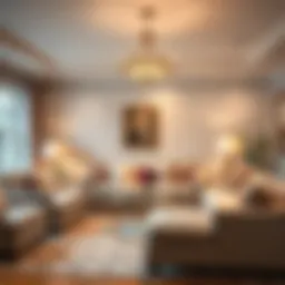 Elegant living room with stylish furniture covers