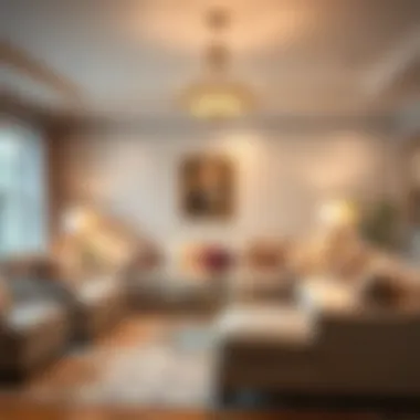 Elegant living room with stylish furniture covers