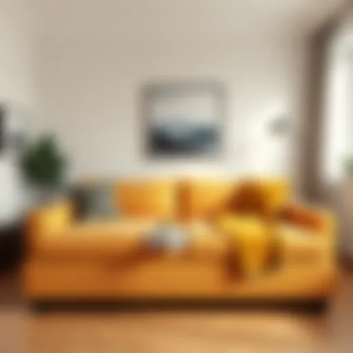 Stylish multifunctional sofa bed in a small living room