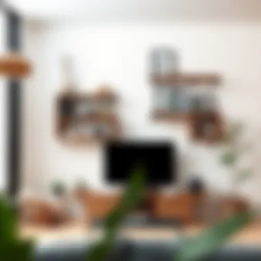 Creative wall-mounted shelves showcasing decor