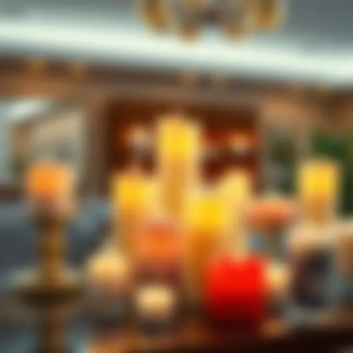 Diverse Designs of Luminara Candles Aesthetic display of various Luminara electric candle designs and colors