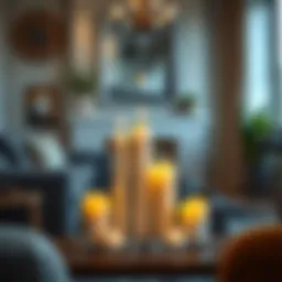 Elegant arrangement of Luminara electric candles in a modern living room setting