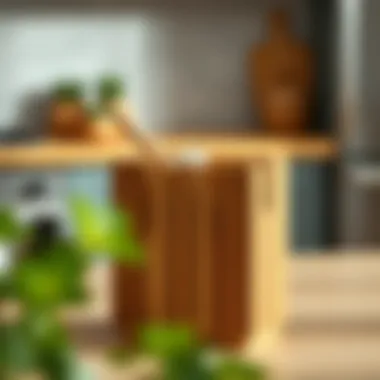 Stylish wood trash can holder showcasing design variations