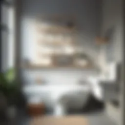 Elegant bathroom shelving in a modern space