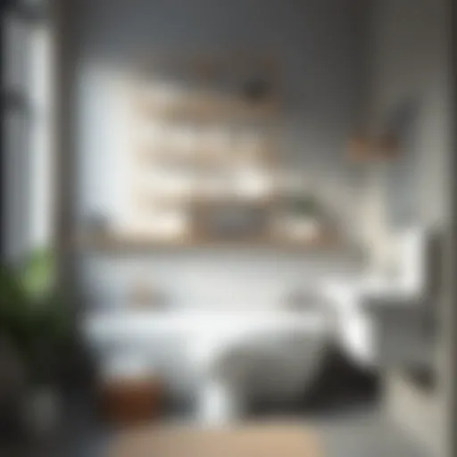 Elegant Bathroom Shelving Solutions Elegant bathroom shelving in a modern space