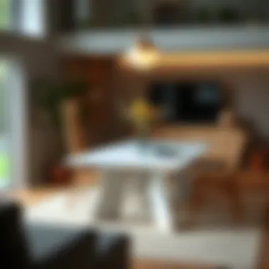 Expandable Dining Table for Compact Living Stylish dining table that expands and contracts to save space.