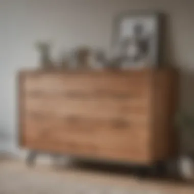 Stylish wooden dresser showcasing storage solutions