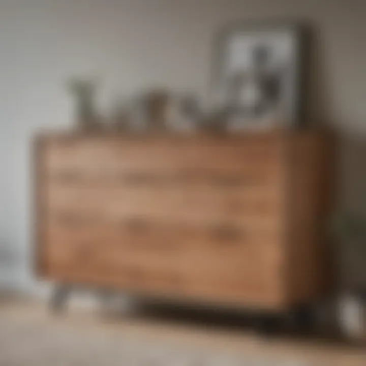 Stylish wooden dresser showcasing storage solutions