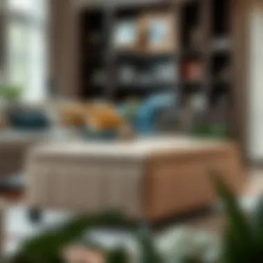 Stylish Storage Ottoman for Organized Spaces Cleverly designed storage ottoman that combines aesthetics with functionality.