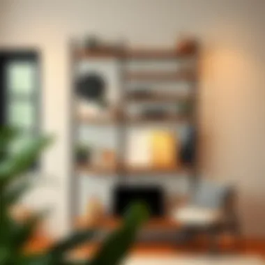 Vertical Shelving Unit for Efficient Storage A beautifully designed wall-mounted shelving unit that maximizes vertical space.