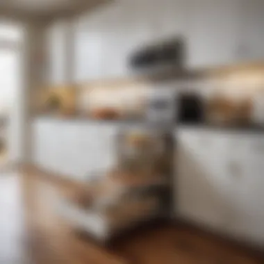 Trendy microwave cart in a contemporary kitchen environment