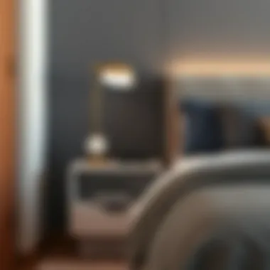 Stylish bedside table with integrated storage