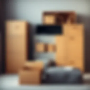 A variety of modular storage boxes arranged aesthetically