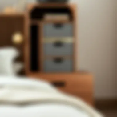 Close-up of customizable modular storage components