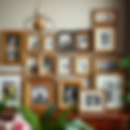 Elegant display of multi-picture frames showcasing varied styles and designs