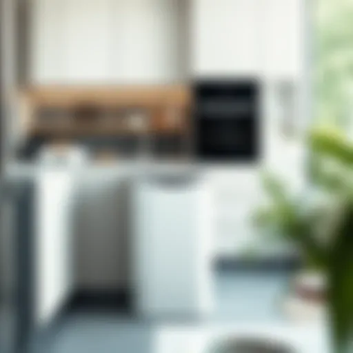 Sleek design of a narrow waste bin in a modern kitchen