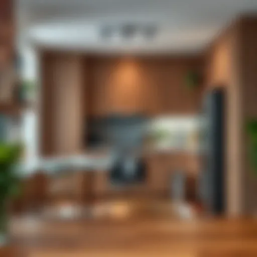 Compact kitchen furniture arrangement maximizing space efficiency