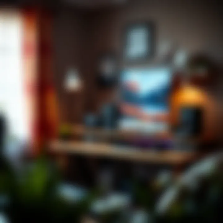 A personalized gaming desk adorned with decor and accessories