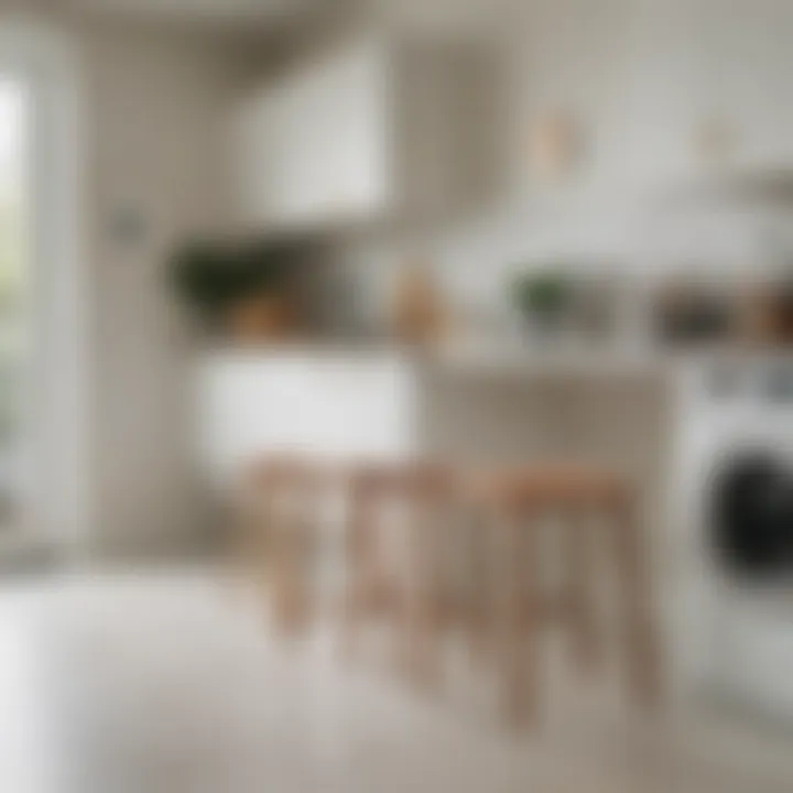 Laundry room with integrated step stool for easy access