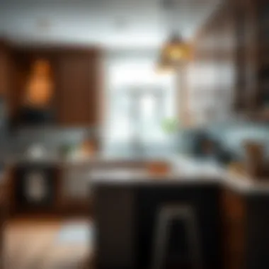 Organized kitchen interior featuring cutting board cupboards