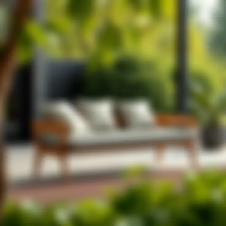 Various styles of outdoor lounge benches