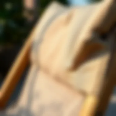 Luxurious Fabric Detail of a Padded Folding Chair Close-up of the fabric texture on a padded folding chair