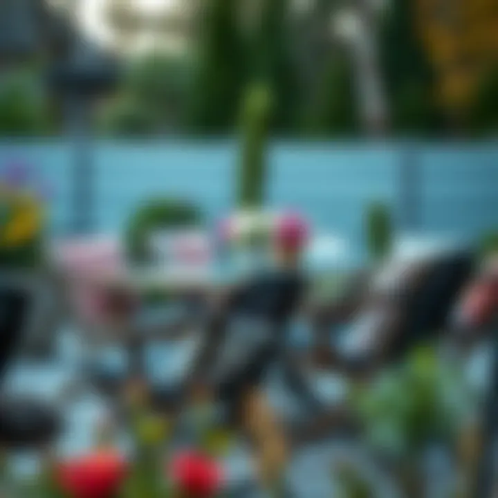 Stylish Arrangement of Padded Folding Chairs for Gatherings Group of patio padded folding chairs arranged around a table