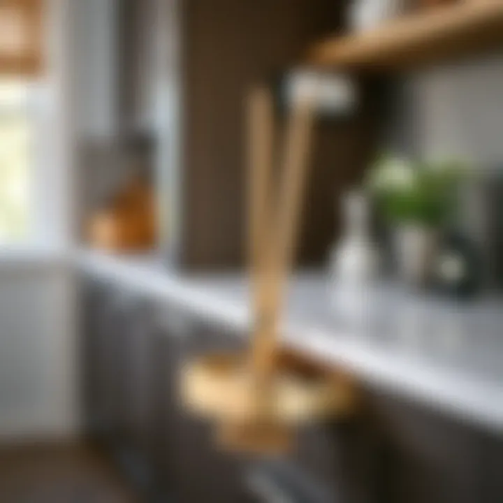 Stylish pull out broom holder showcasing design options