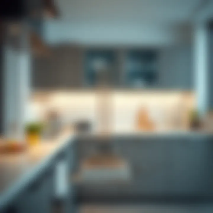 Innovative pull out broom holder in a modern kitchen