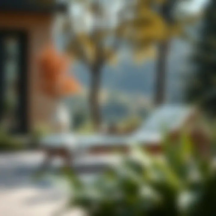 Chaise lounge placed in an outdoor setting