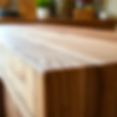 Texture and Durability of Red Oak Butcher Blocks Close-up of a red oak butcher block displaying its durability and texture