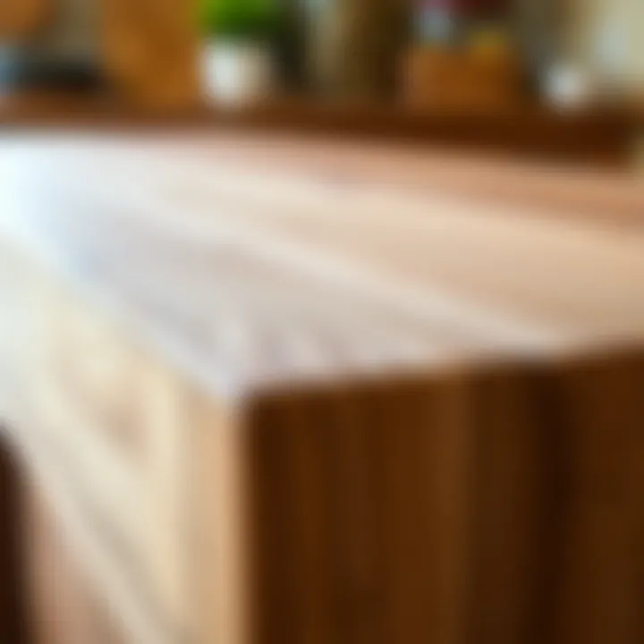 Texture and Durability of Red Oak Butcher Blocks Close-up of a red oak butcher block displaying its durability and texture