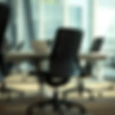 Close-up of ergonomic features in rolling chairs