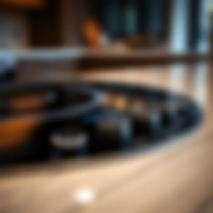 Close-up of round induction cooktop controls highlighting user-friendly interface