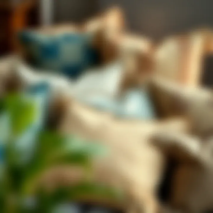 An elegant assortment of sham pillow covers showcasing various textures and patterns